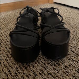 Schuh Black Platform Sandals Y2K Chunky | EU 40 / US 8.5–9